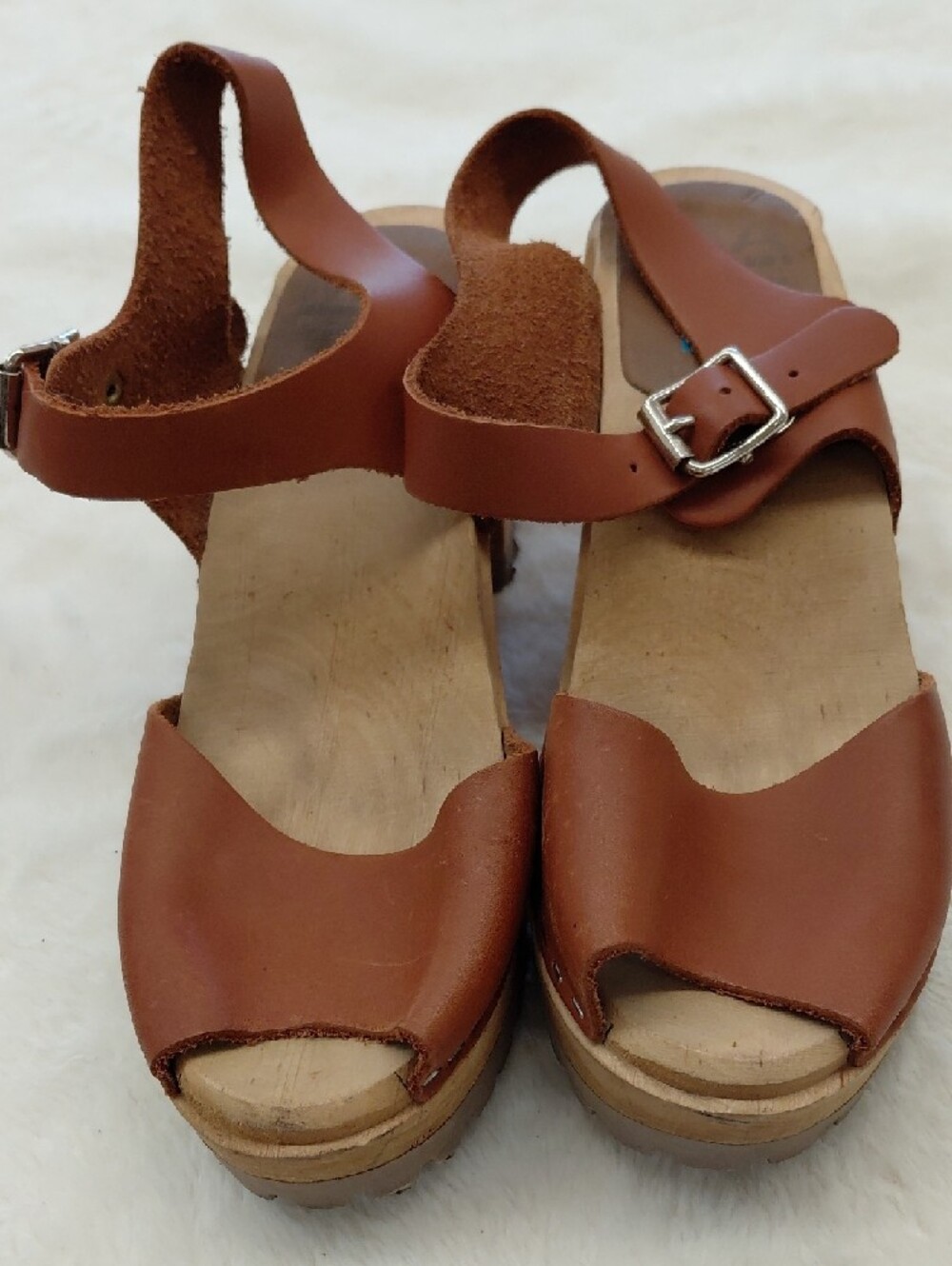 Abba Swedish Clogs   Leather Insole Shoe with Swedish Flag Detail